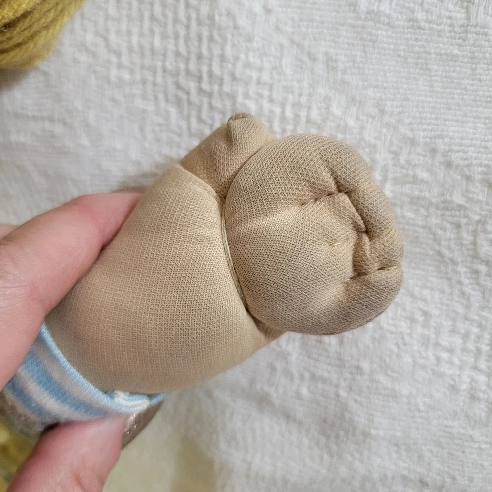 VTG‎ 1985 Cabbage Patch Kids Doll HM 3 Blonde Hair Pigtails Original Yellow Suit